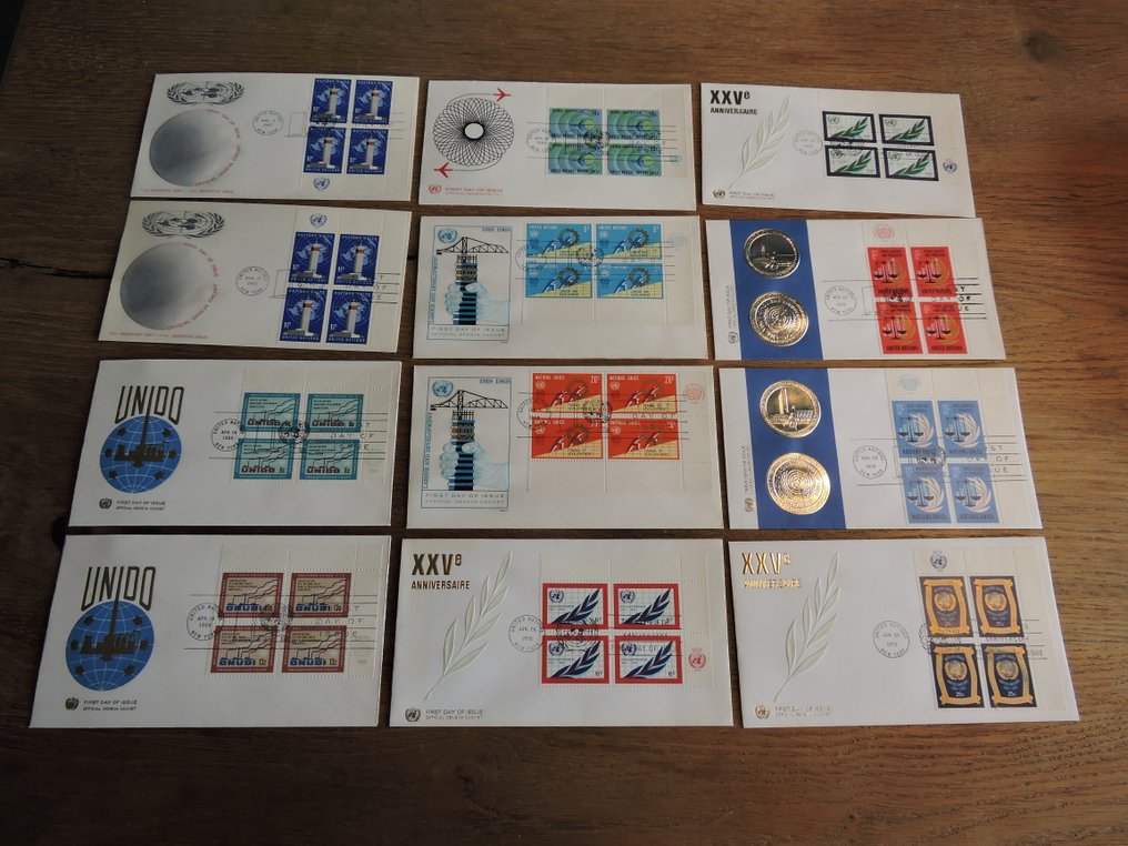 United Nations - New York 1965/2002 - FDC's United Nations in groups of four. #1.0