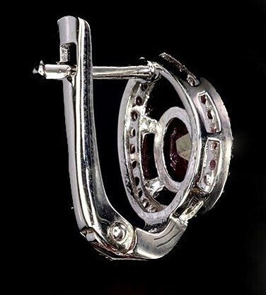 Zonder Minimumprijs - Oorbellen Zilver Robijn #4.3