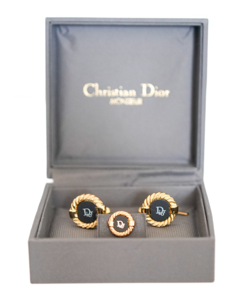 Christian Dior - 鍍金 - 袖口扣 - 袖扣和领带夹 #1.0