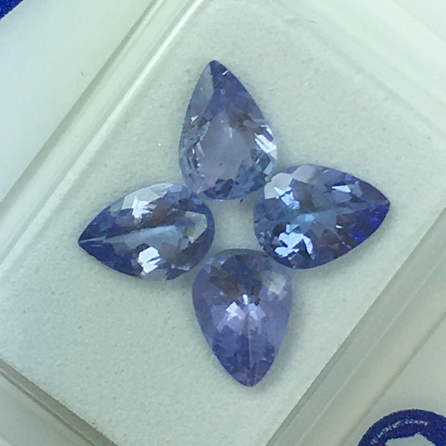 没有保留价 - 4 pcs 紫罗兰色 坦桑石 - 2.18 ct - 安特卫普宝石检测实验室(ALGT) - 天然坦桑石 #3.2