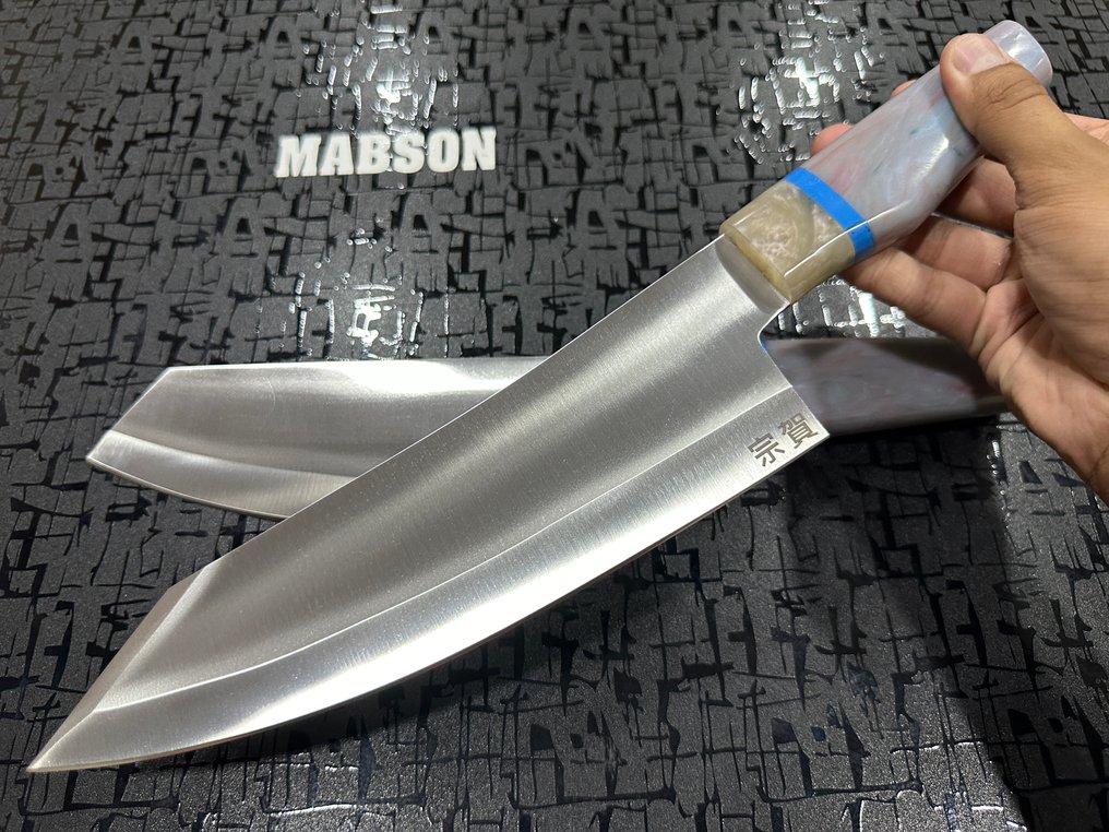 Bunka - Μαχαίρι κουζίνας - Chef's knife -  Ειδικά σφυρηλατημένα μαχαίρια σεφ Bunka από ιαπωνικό ατσάλι D2 - Εργονομική Ανάμεικτη Πολύχρωμη Ρητίνη Χειρολαβή - Ιαπωνία #2.1