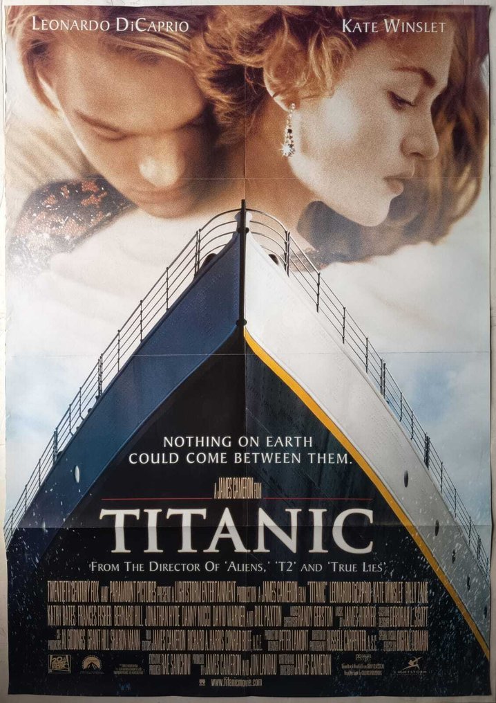 James Cameron - Titanic - Raro !! Original 1st US (Unrevised Poster) Theatrical Release Poster - MINT - No Reserve #1.0