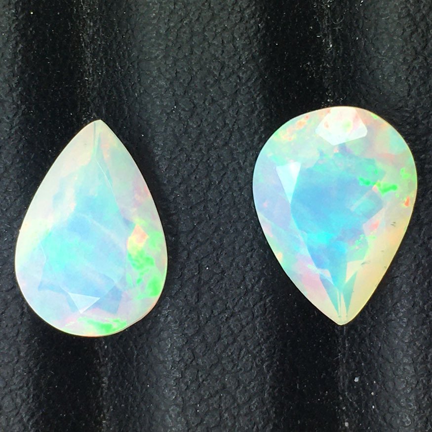 Nincs minimálár - 2 pcs Fehér Opál - 3.54 ct - Antwerpeni Drágakővizsgálati Laboratórium (ALGT) - Natural opál #4.3