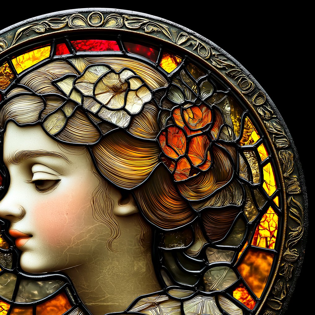 PLM-Art - Little Girl Vitraux Style XL #3.2