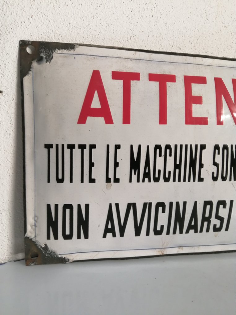 Enamel sign - Danger - Italy - 1940s - Enamel, Iron #4.3