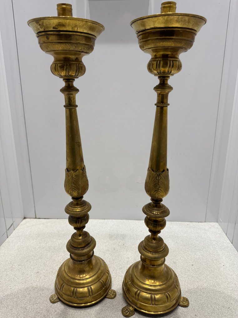 Candelabro (2) - Ottone, Legno #1.0