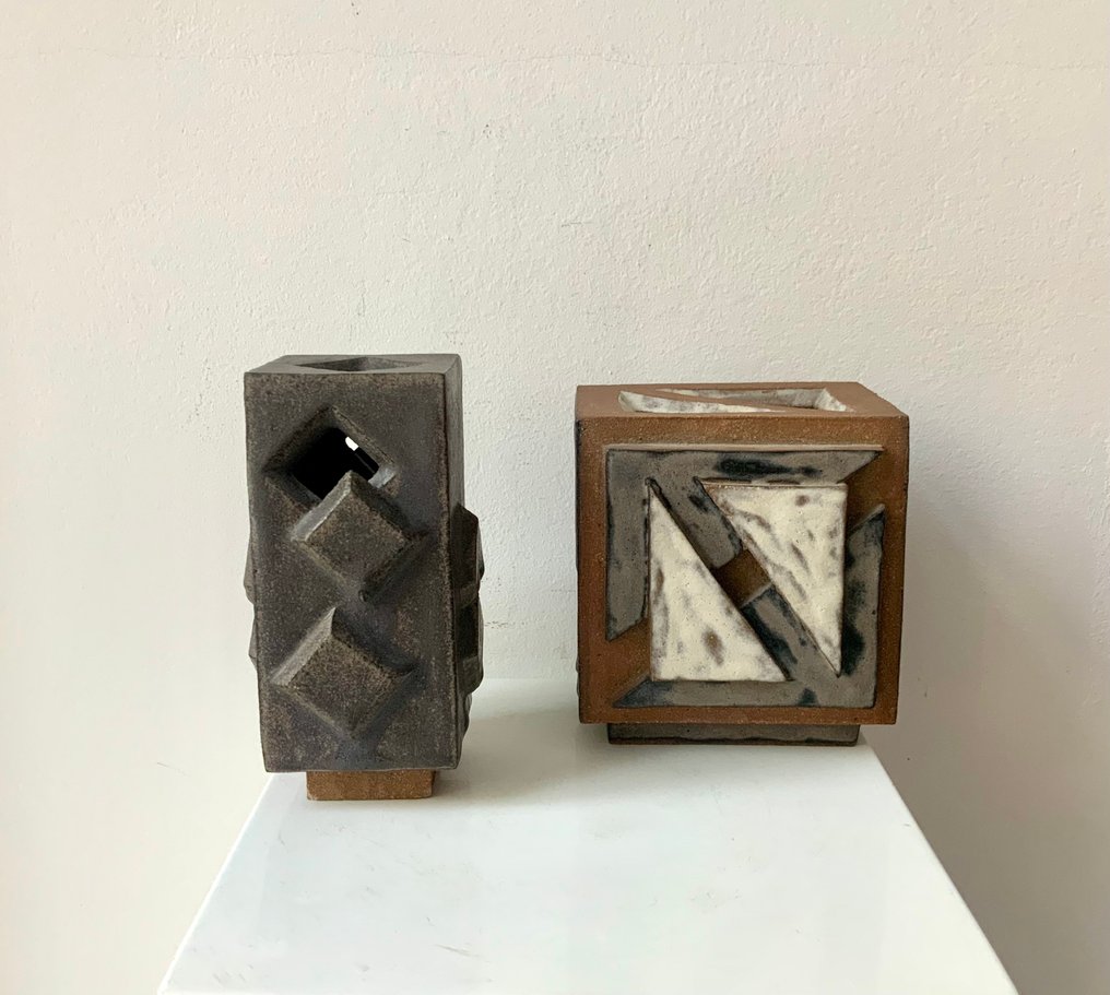 Vase - Keramik - To kubevaser #4.3