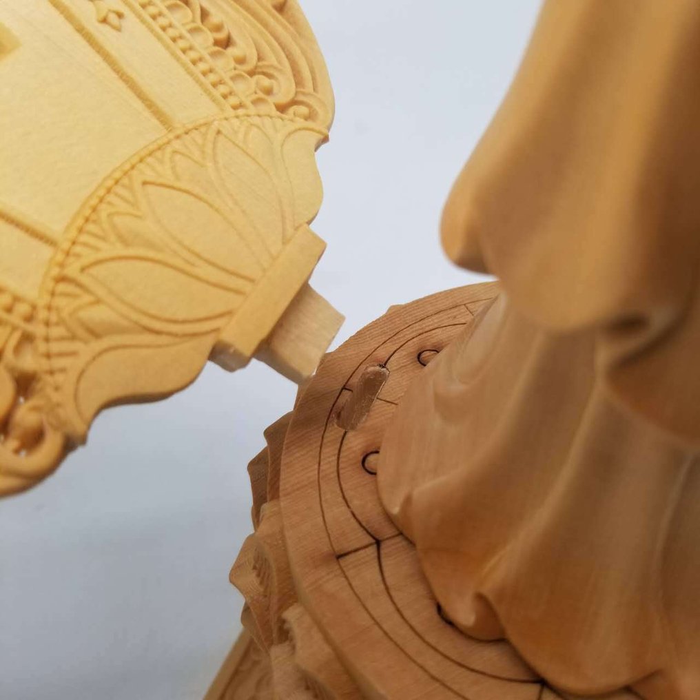 Επιτραπέζια βάση - Ξύλο - Ιαπωνία - Ξύλινη άγαλμα Βούδα #3.2