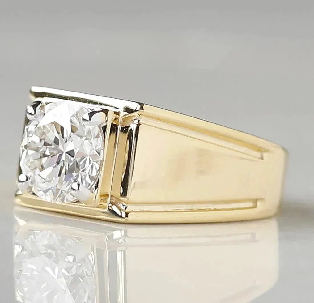 戒指 - 14 克拉 黃金 -  4.51ct. tw. 鉆石 (實驗室培育) #3.2