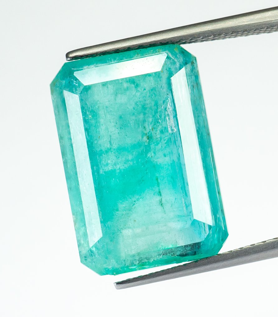 Utan reservationspris Smaragd - 11.01 ct - Bellerophon Gemlab - Blågrön (Nigeria) #2.1