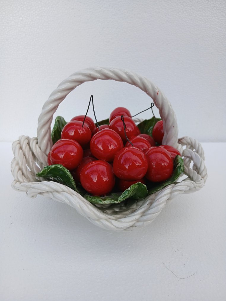 Lazarin - 餐桌中央装饰  - 陶瓷 - 陶瓷篮子配樱桃 #1.0