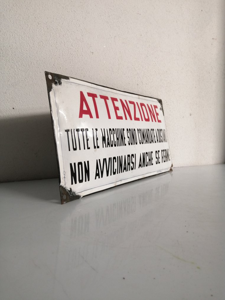 Enamel sign - Danger - Italy - 1940s - Enamel, Iron #2.1