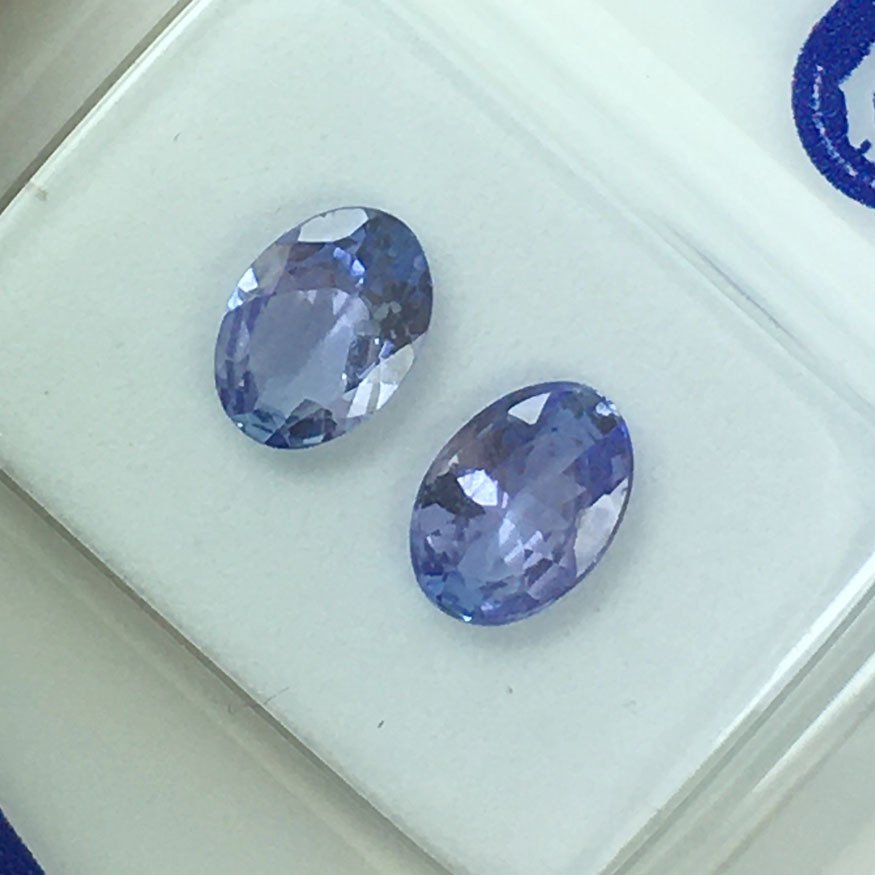 χωρίς τιμή ασφαλείας - 2 pcs  Μωβ Τανζανίτης  - 1.13 ct - Antwerp Laboratory for Gemstone Testing (ALGT) - Φυσική τανζανίτης #4.3