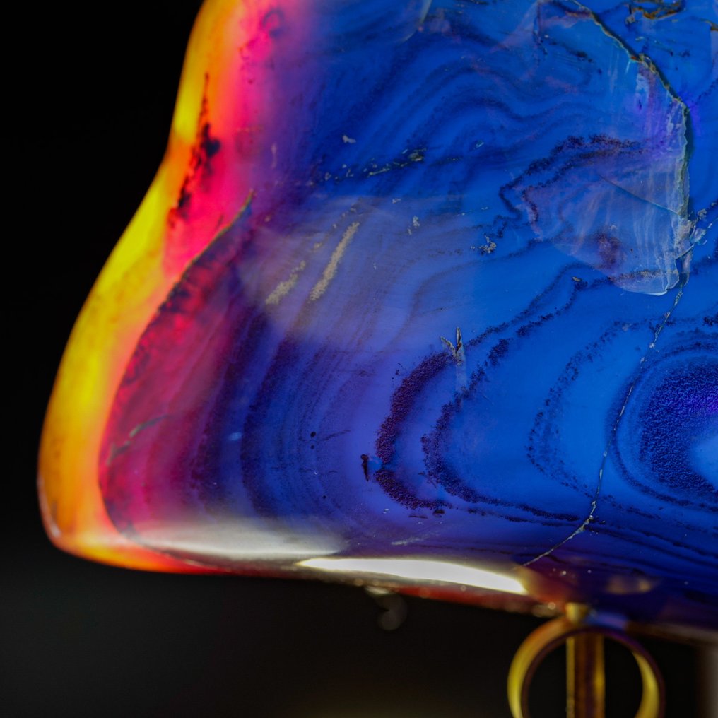 来自苏门答腊的化石琥珀标本——稀有样本，色彩对比非凡——雅致木材 - 高度: 159 mm - 宽度: 133 mm- 667 g #3.2