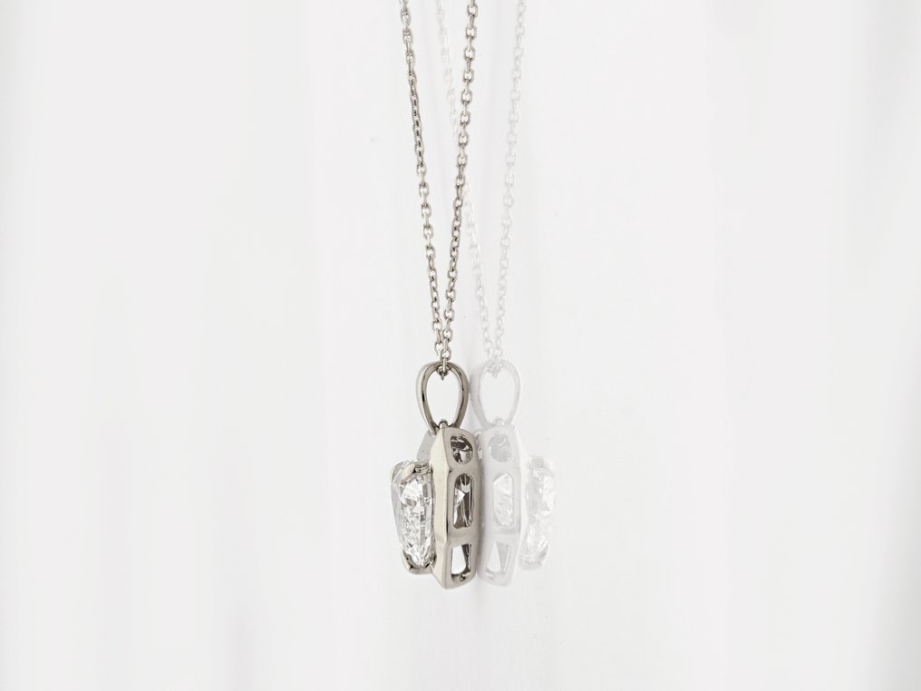 Sem preço de reserva - Colar com pingente - 14 K Ouro branco - 2.07ct. tw. Diamante (Cultivado em laboratório) #2.1