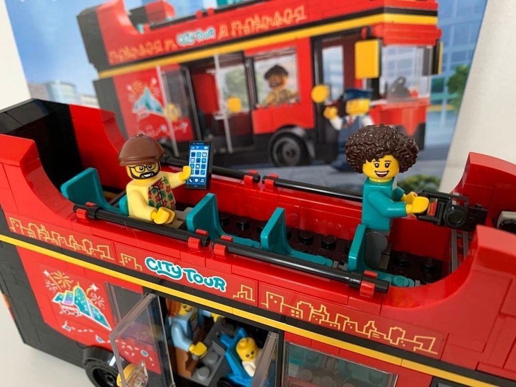 LEGO Set - City - 60407 – Red Double-Decker Sightseeing Bus (Complete Set, 384 pcs, 4 Minifigures + Baby) #3.2