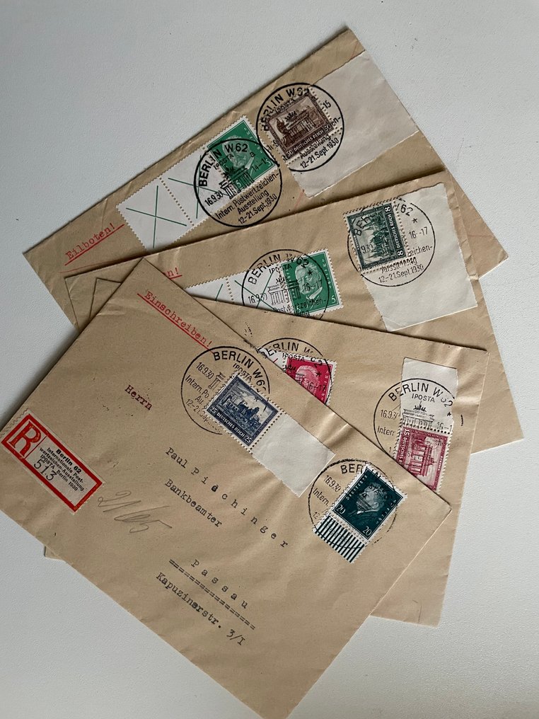 Γερμανική Αυτοκρατορία 1931 - Μονάδες γραμματοσήμων από IPOSTA-Block σε 4 γράμματα. - Michel 446/449 #1.0