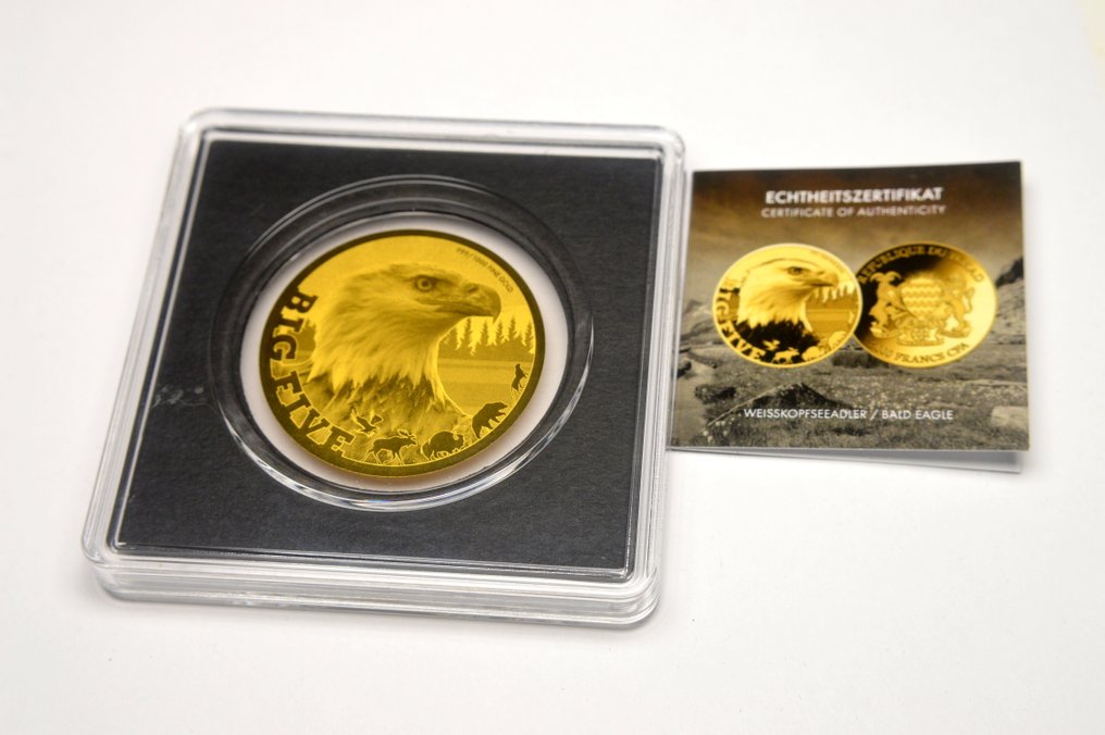 乍得. 5000 Francs 2020 Big Five - Bald Eagle - 1/200oz (.999) (没有保留价) #2.1