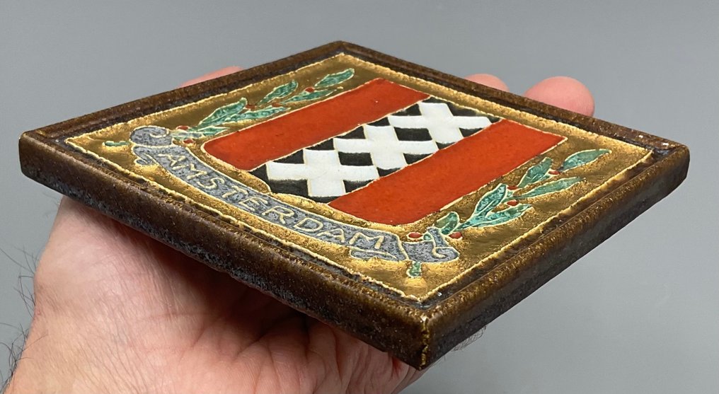  Cserép - Stadswapen Amsterdam - De Porceleyne Fles, Delft - 1920-1940  #4.3