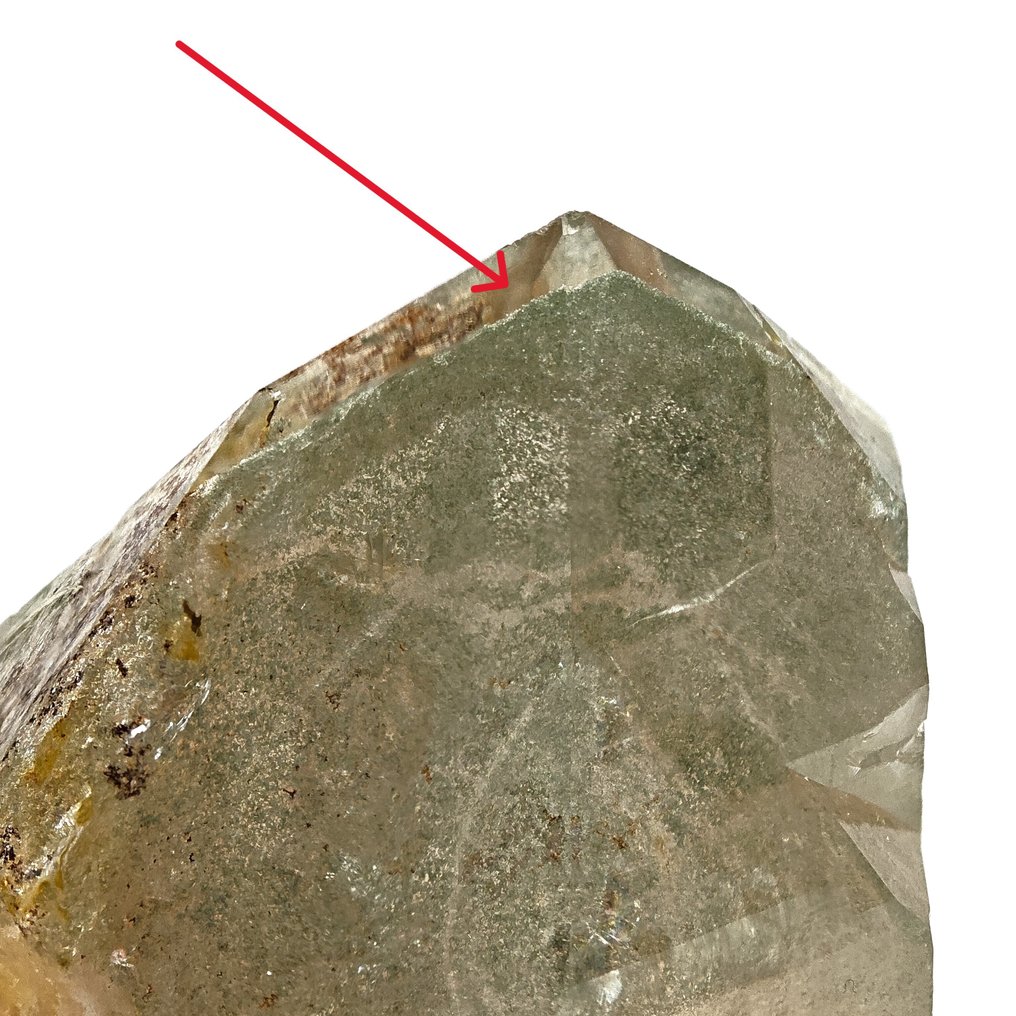 Grosso kvarts med grønt fantom av chlorite, Sveits Krystaller i indlejring - Høyde: 103 mm - Bredde: 95 mm- 627 g #4.3