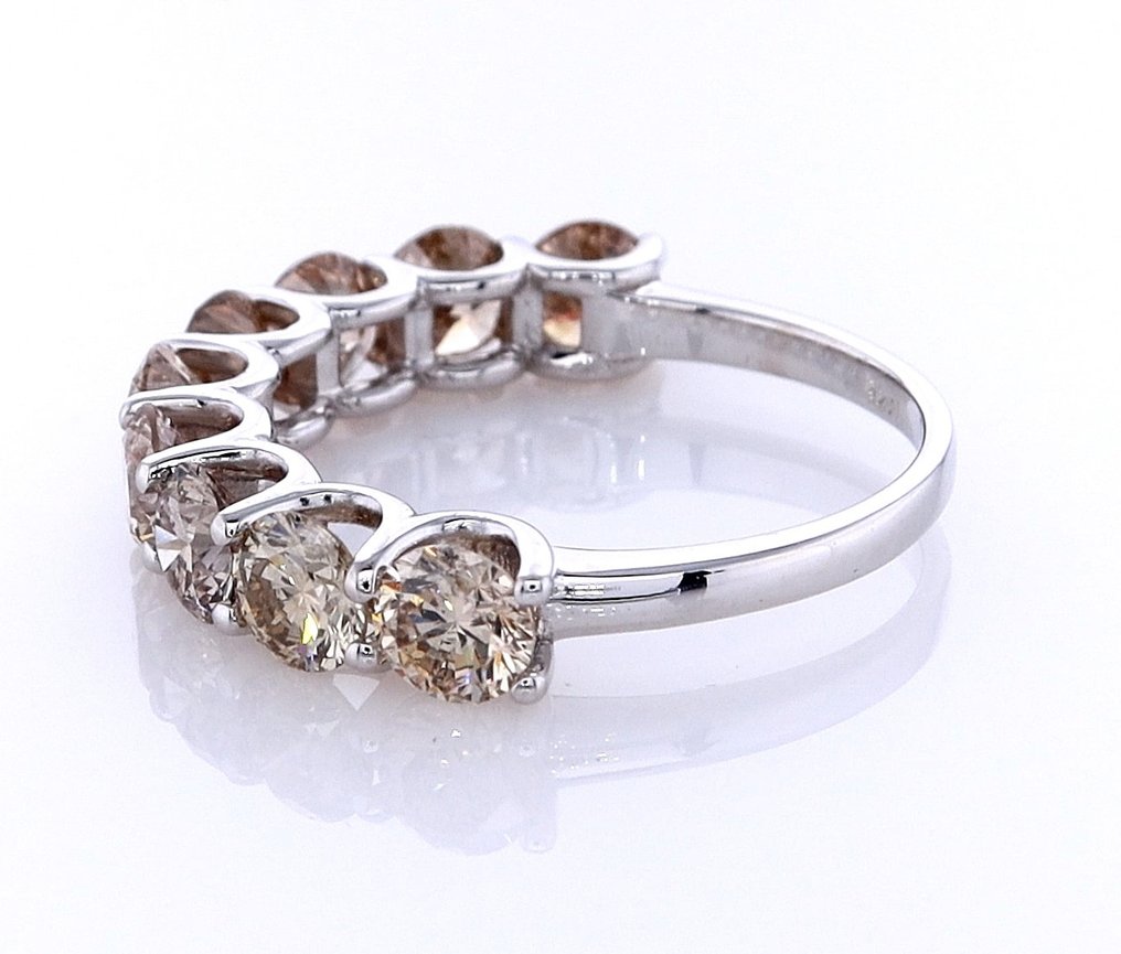 没有保留价 - 戒指 - 14K包金 白金 -  2.77ct. tw. 钻石 (天然色彩的) #4.3