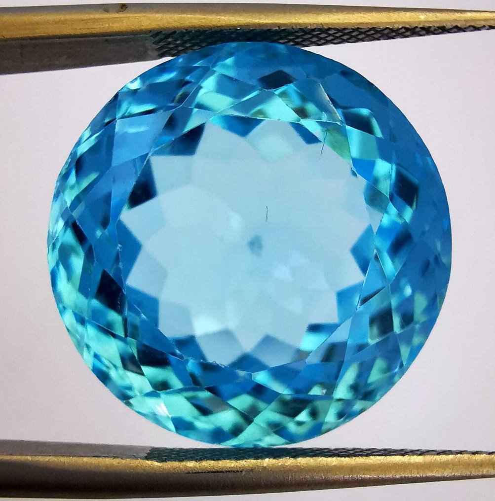 χωρίς τιμή ασφαλείας Τοπάζιο - 28.52 ct - Antwerp Laboratory for Gemstone Testing (ALGT) - Έντονο Μπλε #1.0