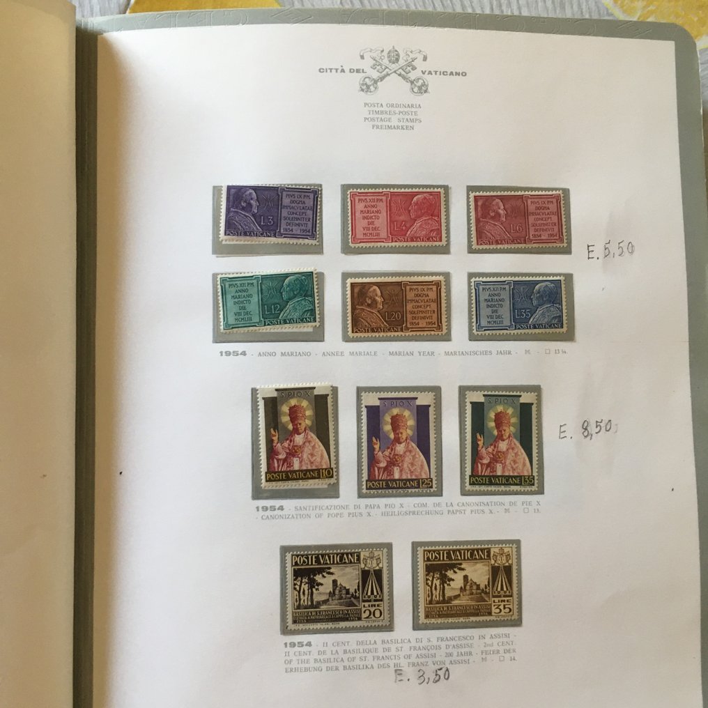 梵蒂冈城  - 贝拉梵蒂冈城邮票收藏，从1953年至1995年，全部为新邮票。 #4.3