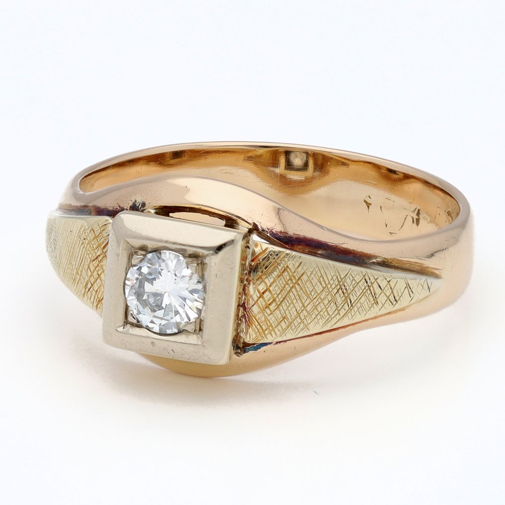 Δαχτυλίδι - 14 καράτια Κίτρινο χρυσό, Ροζ χρυσό, Λευκός χρυσός Διαμάντι (Φυσικό) - Solitair #1.0