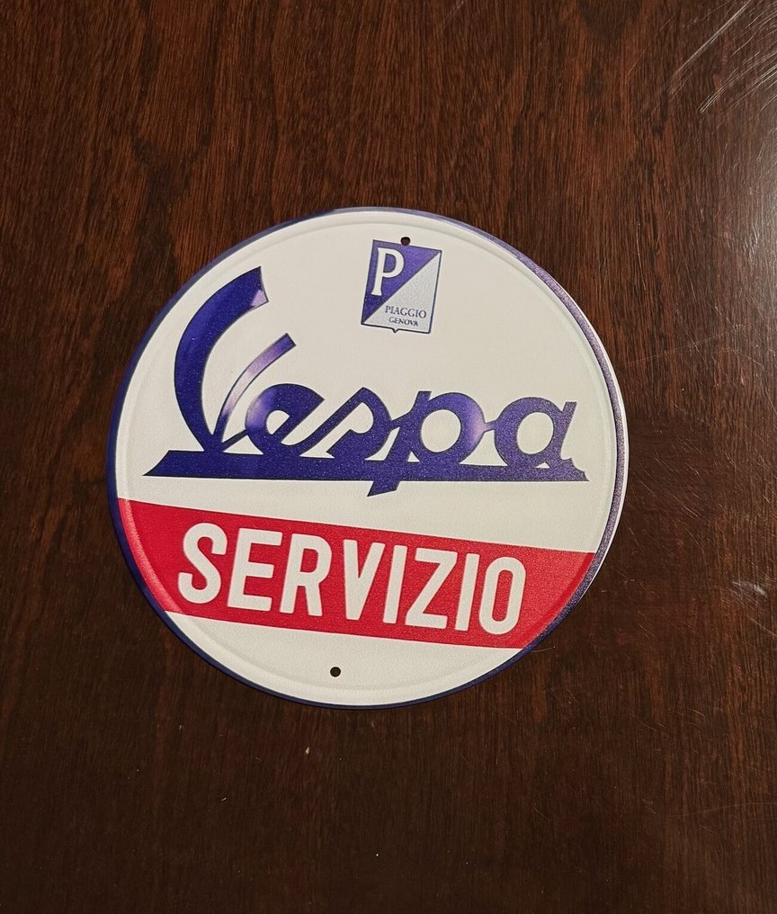 Piaggio Vespa υπηρεσία συμβολική πινακίδα σμάλτου - Εμαγιέ εικόνα - Σμάλτο #2.1