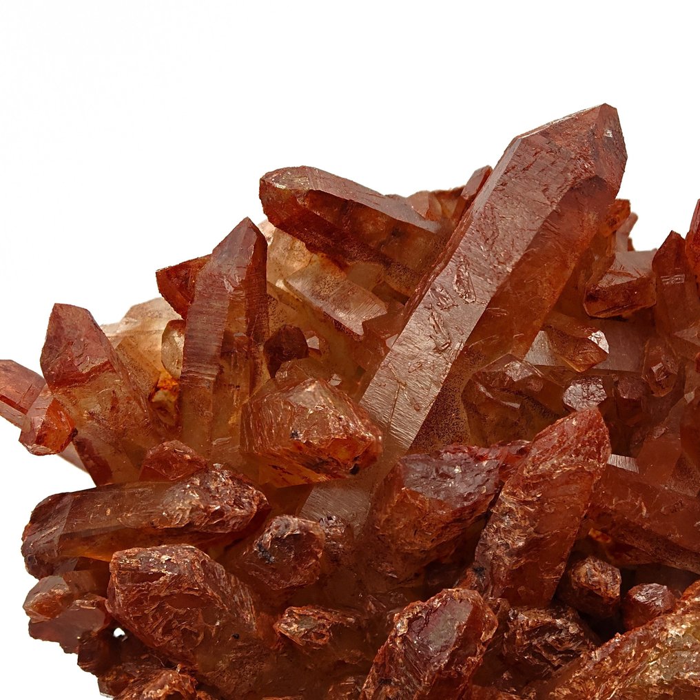 Large blood-red hematite quartz, elegant Crystals on matrix - Height: 122 mm - Width: 100 mm- 286 g - (1) #1.0