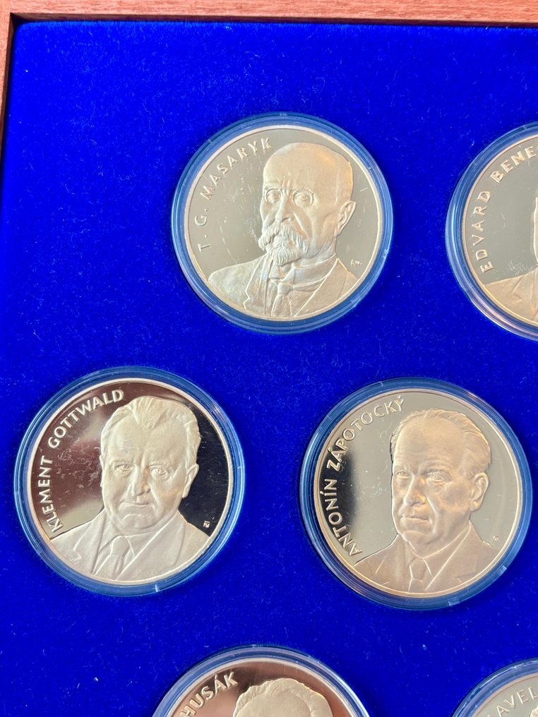 Czechoslovakia. Historical Medal (10) 2006 - Presidents of the Nation, in Wooden Cassette  (No Reserve Price) #4.3