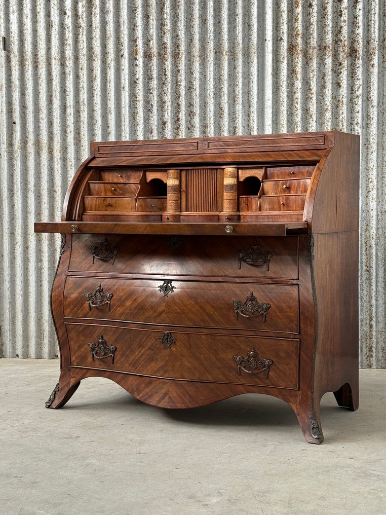 拉盖书桌 - Bombé - 红木 - Bombé，蜡色氧化层 #1.0