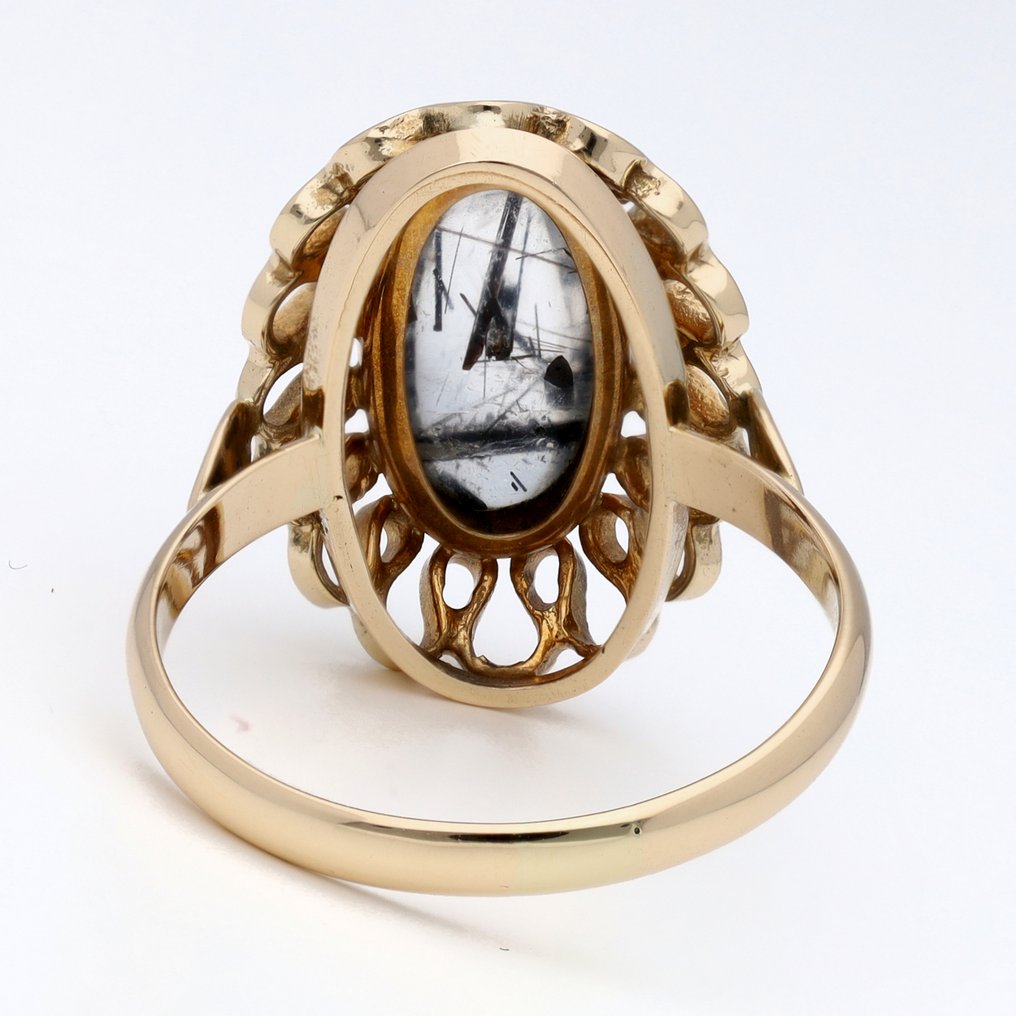 Δαχτυλίδι - 14 καράτια Κίτρινο χρυσό Χαλαζίας - Toermalijnkwarts #3.2