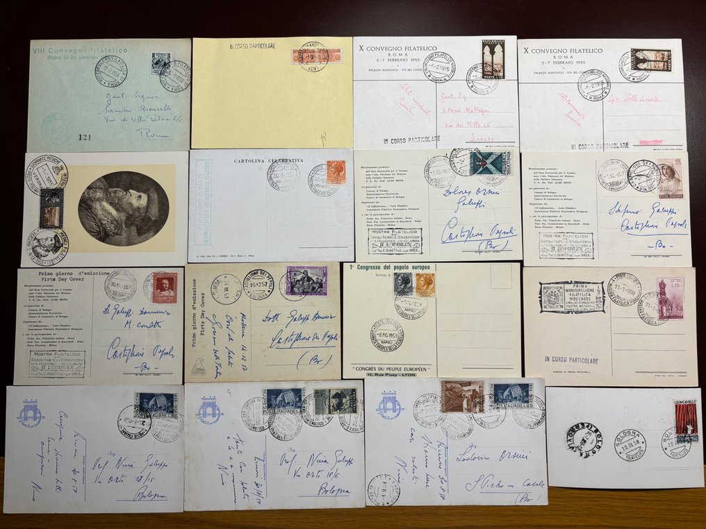 意大利共和国 1953/1967 - 有趣的FDC、Maximum明信片和集邮展览精选。精彩的展出。 #1.0