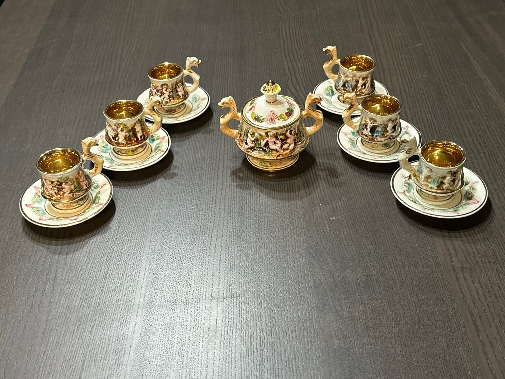 capodimonte - Kahviastiasto 6:lle (13) - Posliini, Aalto zecchino - Set da Caffe #2.1
