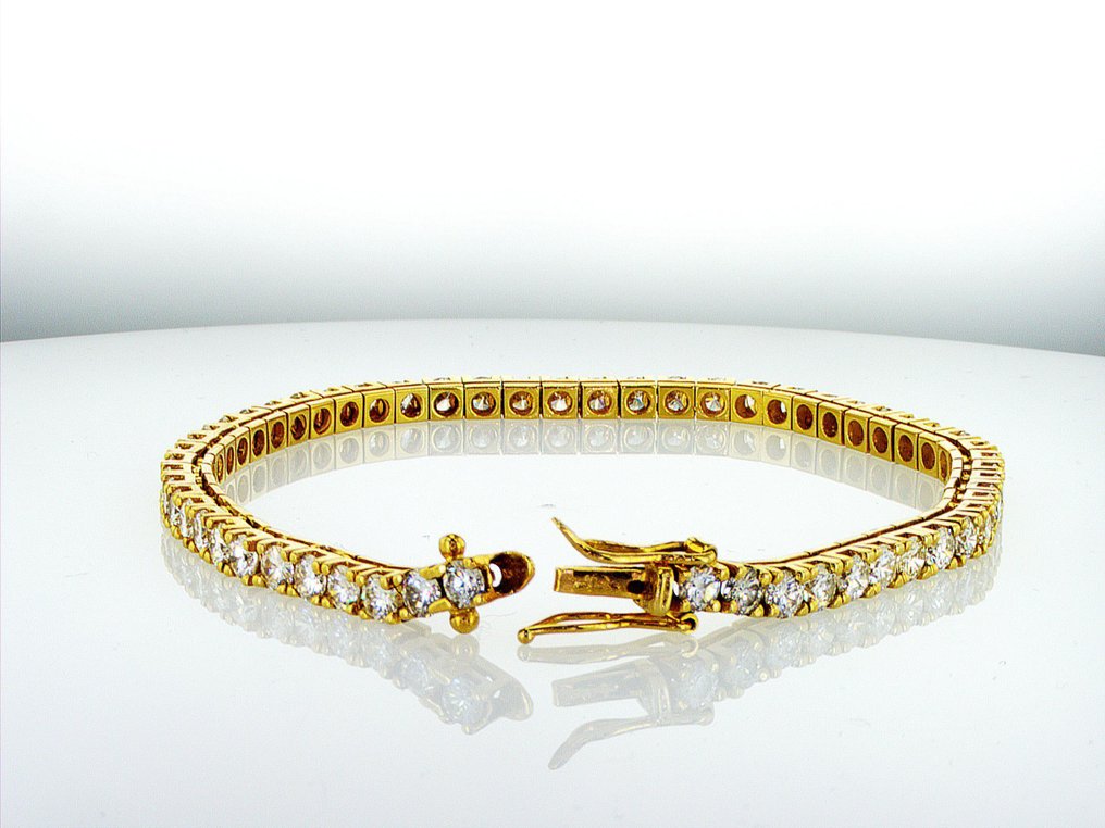 Βραχιόλι τένις - 18 καράτια Κίτρινο χρυσό - 7.02ct. tw. Διαμάντι (Φυσικό) - Β00002 #4.3