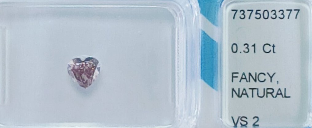 没有保留价 - 1 pcs 钻石  (天然色彩的)  - 0.31 ct - 心形 - Fancy 稍帶紫色的, 棕色 - VS2 轻微内含二级 - 国际宝石研究院（IGI） #2.1