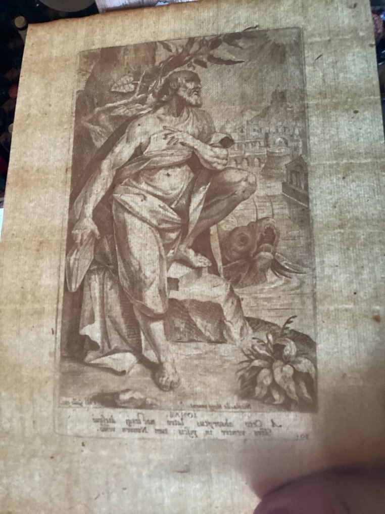 Nicolas de Hoey (1590-1611 (fl.)), after, by Jan Collaert III (1591-1627/8) - Jonah #2.1