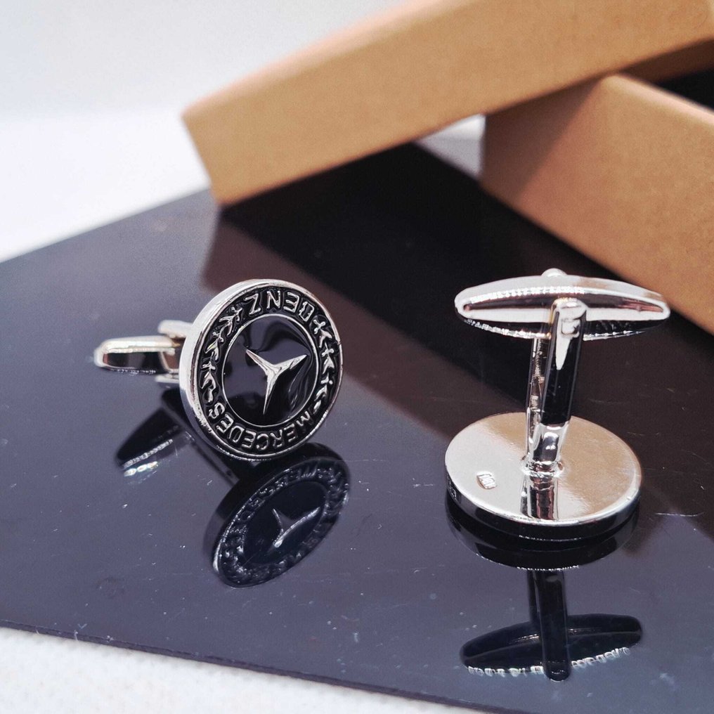 Laminated white gold (18k). - Cufflinks - Mercedes #2.1
