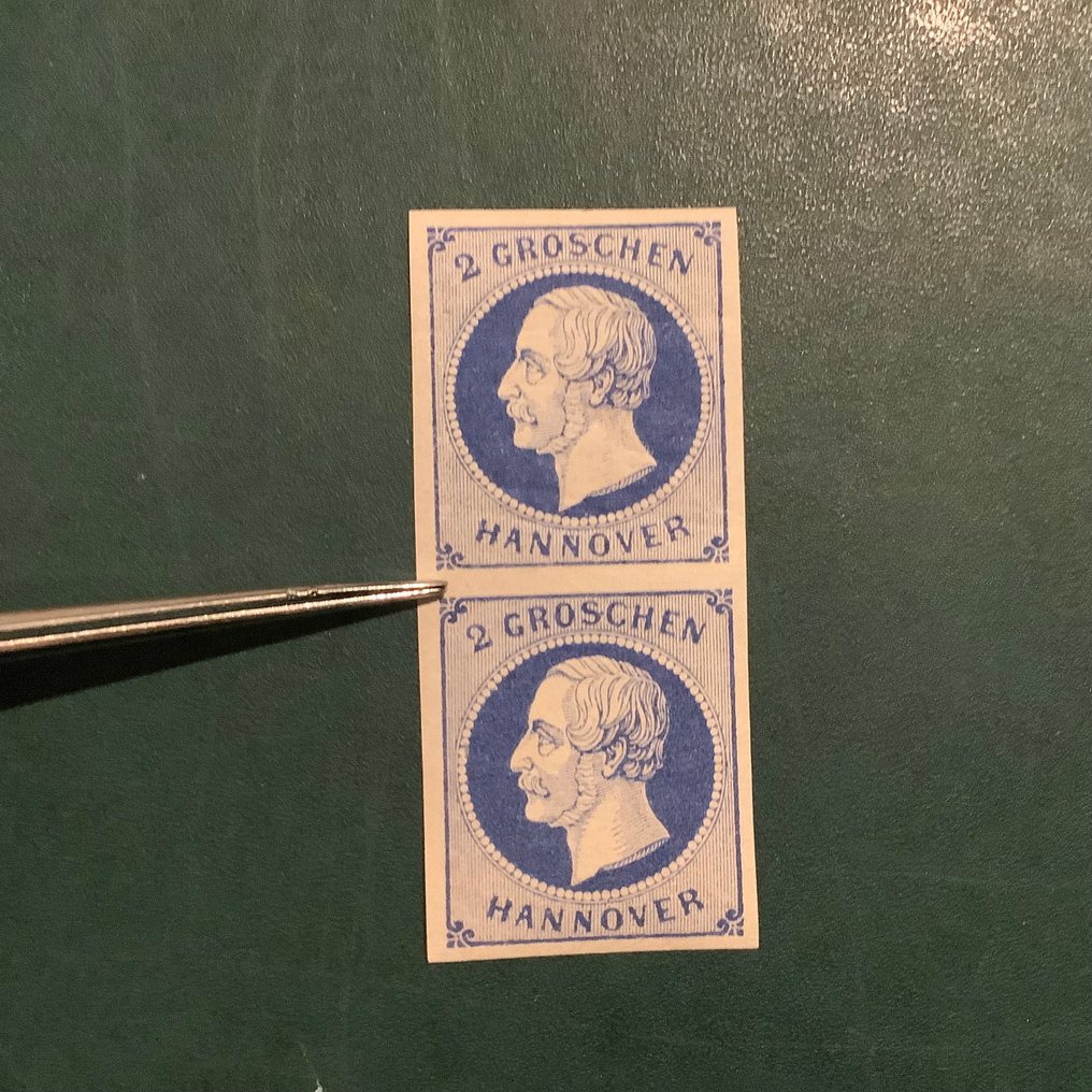 Hannover 1865 - Groschen bleu foncé avec un diagnostic parfait Berger. - Michel 15 b #1.0