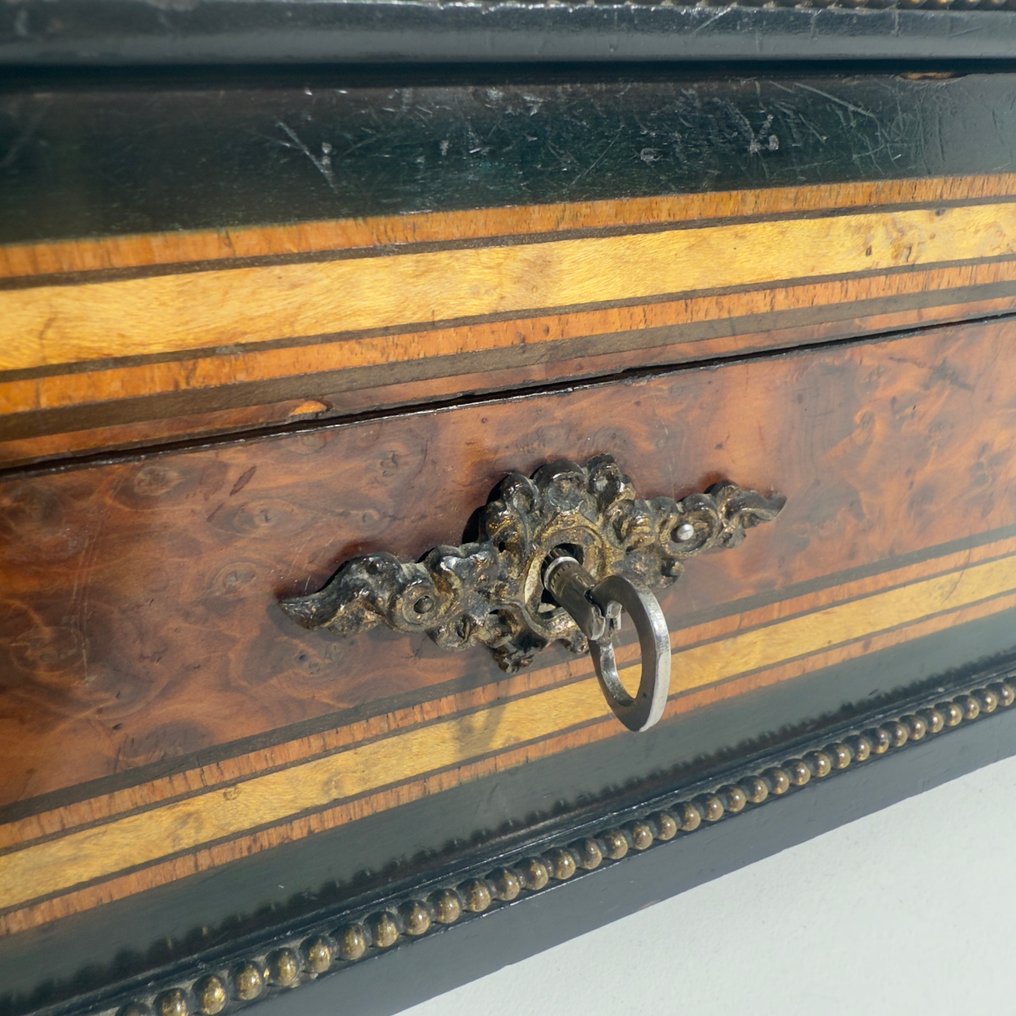 珠宝盒 - 缎面绗缝礼盒 - 紫杉木，玫瑰木，黑色木 - 拿破仑三世 #3.2