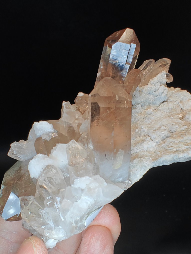 Smoky Quartz & Adularia a Miage gleccserről, Olaszország - Magasság: 8 cm - Szélesség: 6 cm- 360 g #3.2