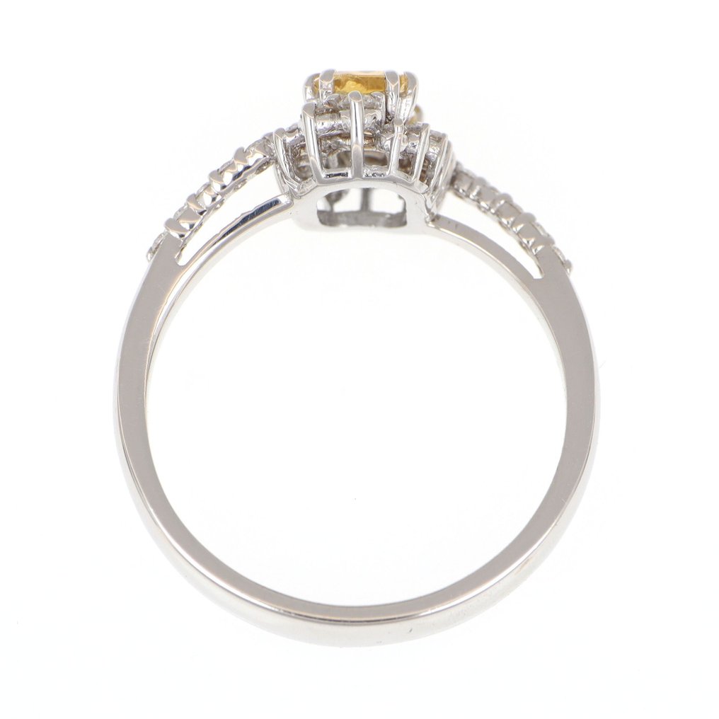 Zonder minimumprijs - Ring - 18 karaat Witgoud Topaas - Diamant #4.3