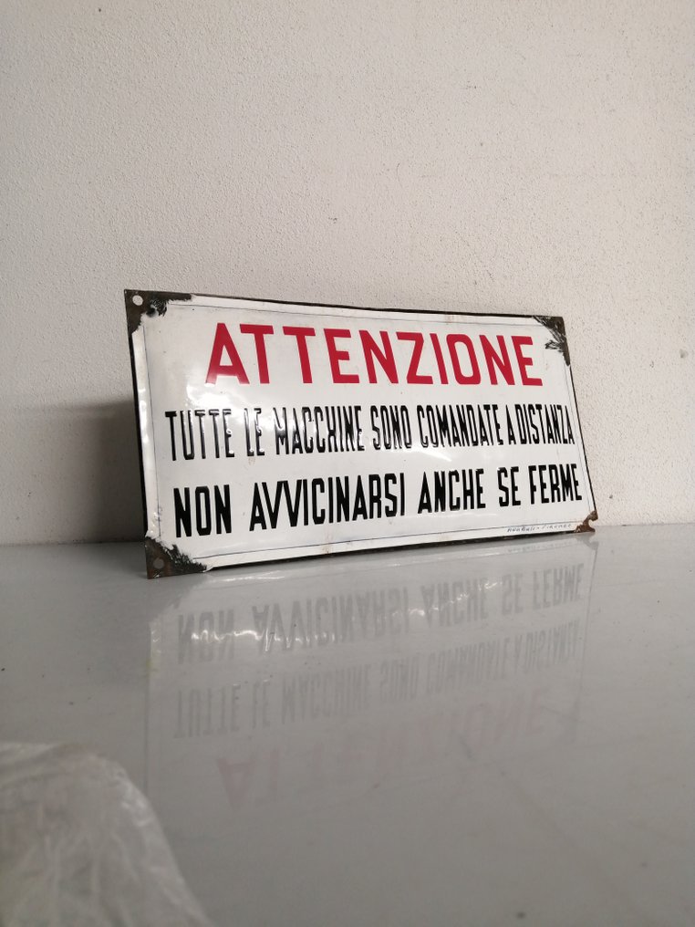 Enamel sign - Danger - Italy - 1940s - Enamel, Iron #1.0