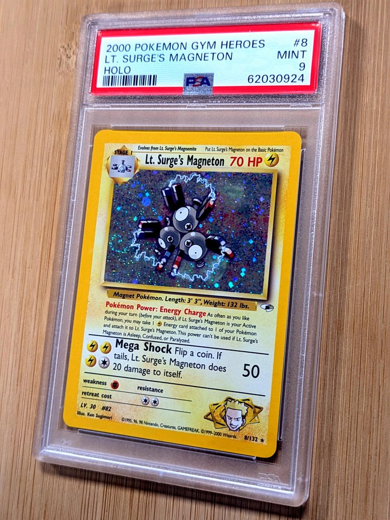 Pokémon - 1 Graded card - Magneton #8 - 2000 - NO RESERVE - Vintage - Surge's Holo, Foil - PSA 9 - WOTC - Gym Challenge #2.1