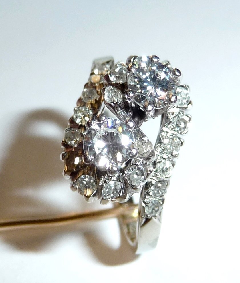 Sormus - 18 kt. Valkokulta - 1.10ct. tw. Timantti (Luonnollinen) - Timantti - Art Deco 18K valkoinen kulta #3.2