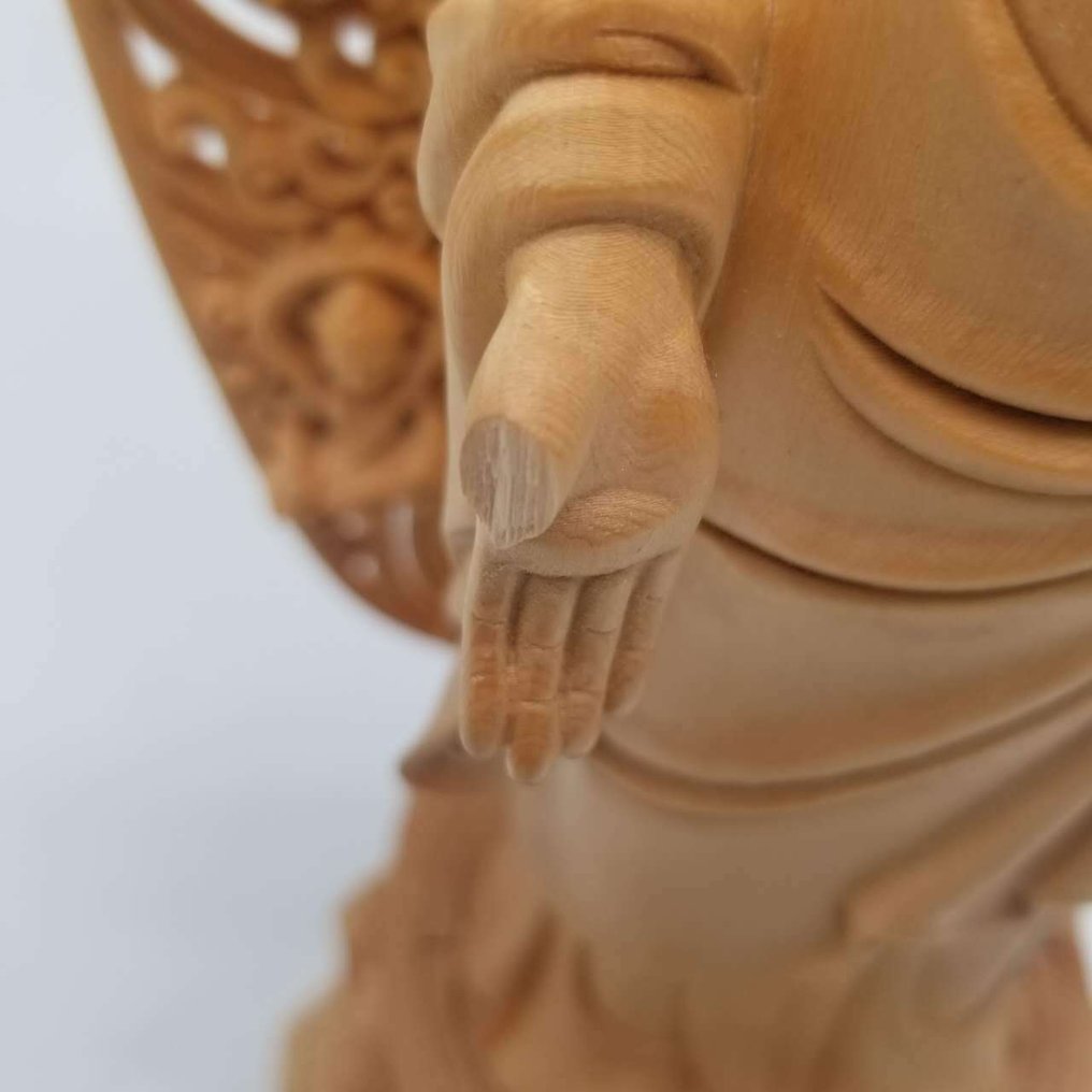 Επιτραπέζια βάση - Ξύλο - Ιαπωνία - Ξύλινη άγαλμα Βούδα #1.0