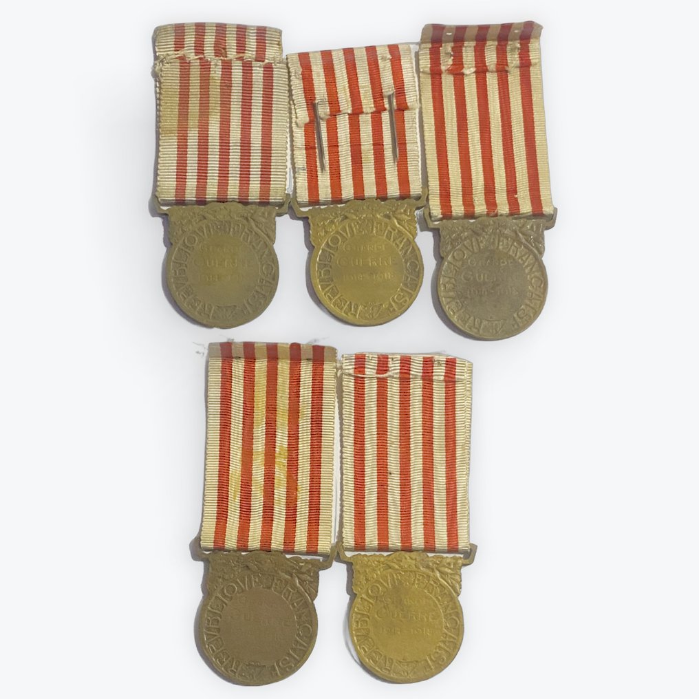 Γαλλία - Στρατιωτικό μετάλλιο - Σετ πέντε αναμνηστικών μεταλλίων του Μεγάλου Πολέμου #2.1