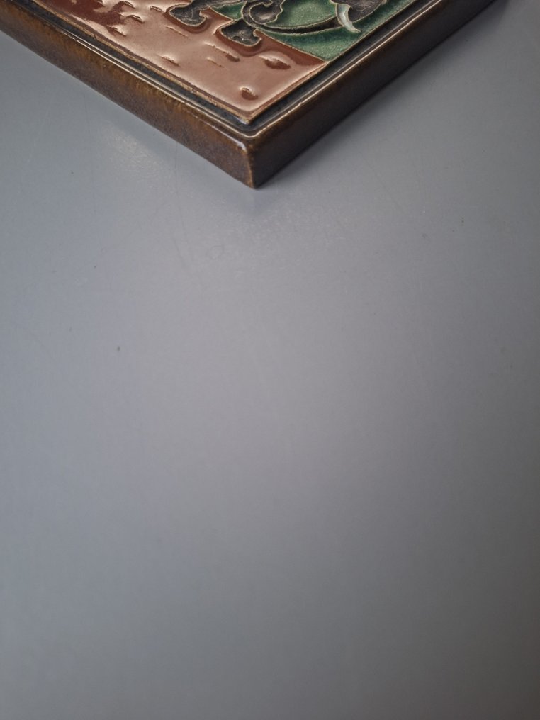  Tile - Cloisonne tile Elephant - Porceleyne Fles - 1930-1940  #2.1