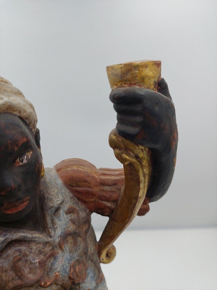 雕塑, moro - 57 cm - 彩色木材 #1.0